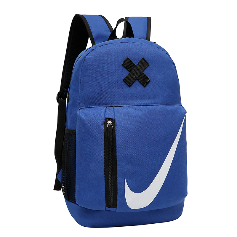 Nike White Swoosh Logo Backpack Blue Black